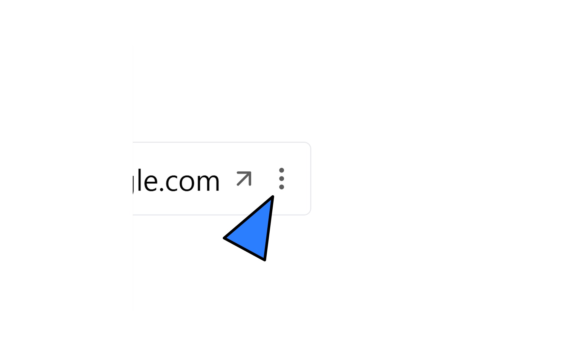 More menu with settings, move, and delete actions for a link