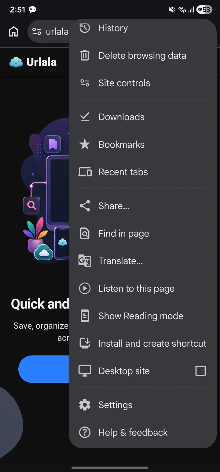 Install and create shortcut in the Chrome overflow menu on mobile