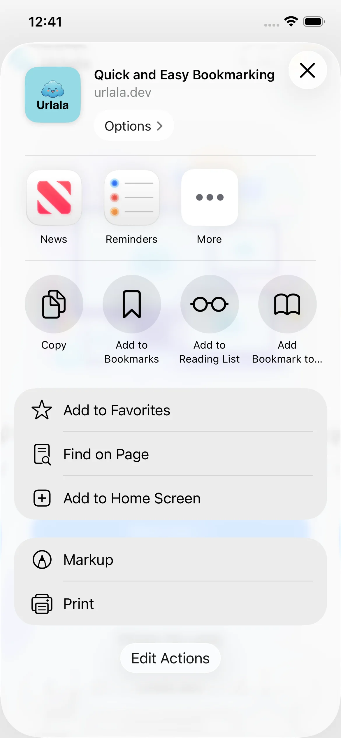 Add to Home Screen in the Safari Share menu