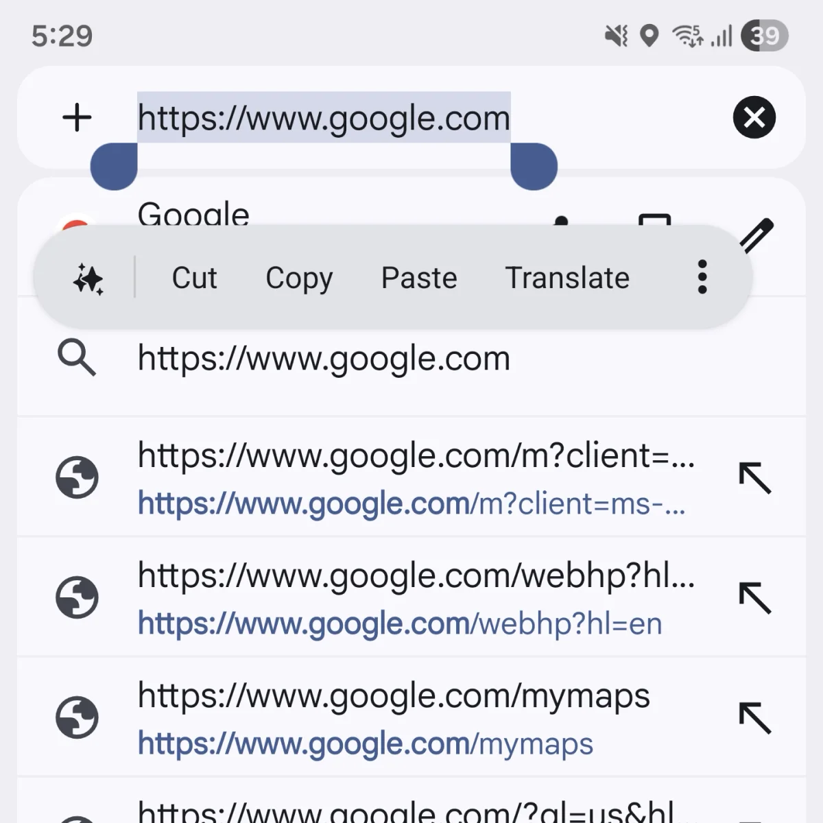 Copying a web page's URL from the browser address bar