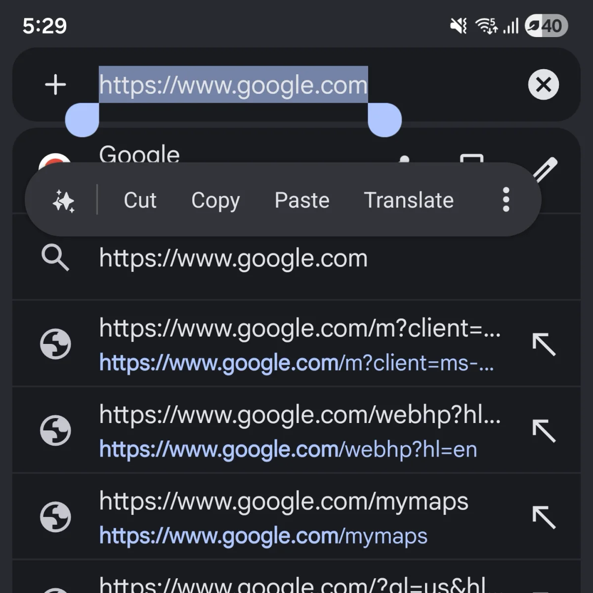 Copying a web page's URL from the browser address bar